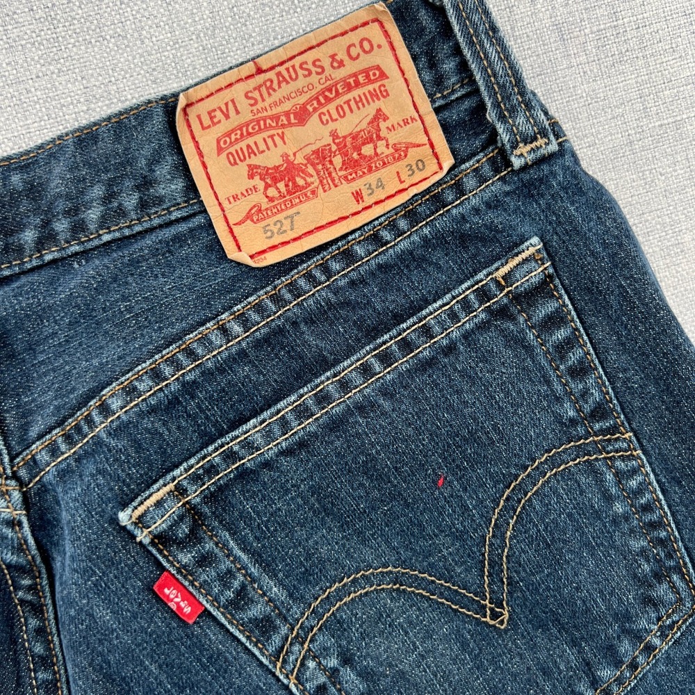 Levis 527 Low Boot Cut Jeans Mens 34x30 (fits 34x29) Dark Wash Blue Cowboy Y2K‎ - Picture 3 of 11
